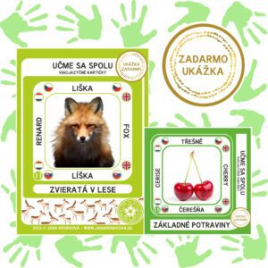 Jana Reháková, UČME SA SPOLU, VIACJAZYČNÉ KARTIČKY UKÁŽKA ZADARMO v PDF, obsahuje štvorcový formát vhodný na mobil a formát A4 na tlač.